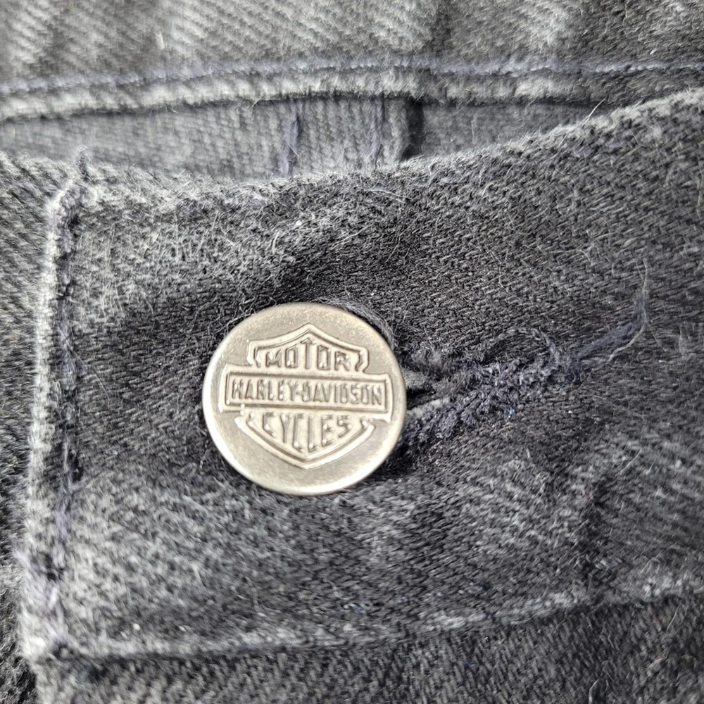 Harley Davidson Black 100% Cotton Bootcut Jeans size 4 Long - Picture 15 of 16